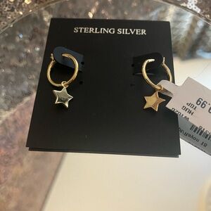 Gold Star Hoop Earrings
